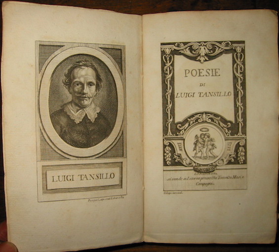 Tansillo Luigi Poesie 1782 Londra (si vende in Livorno)